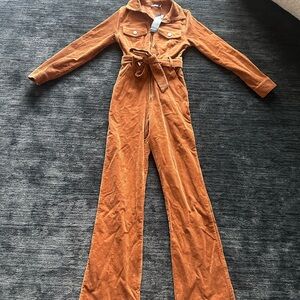 Nasty Gal Rust Jumpsuit with Belt